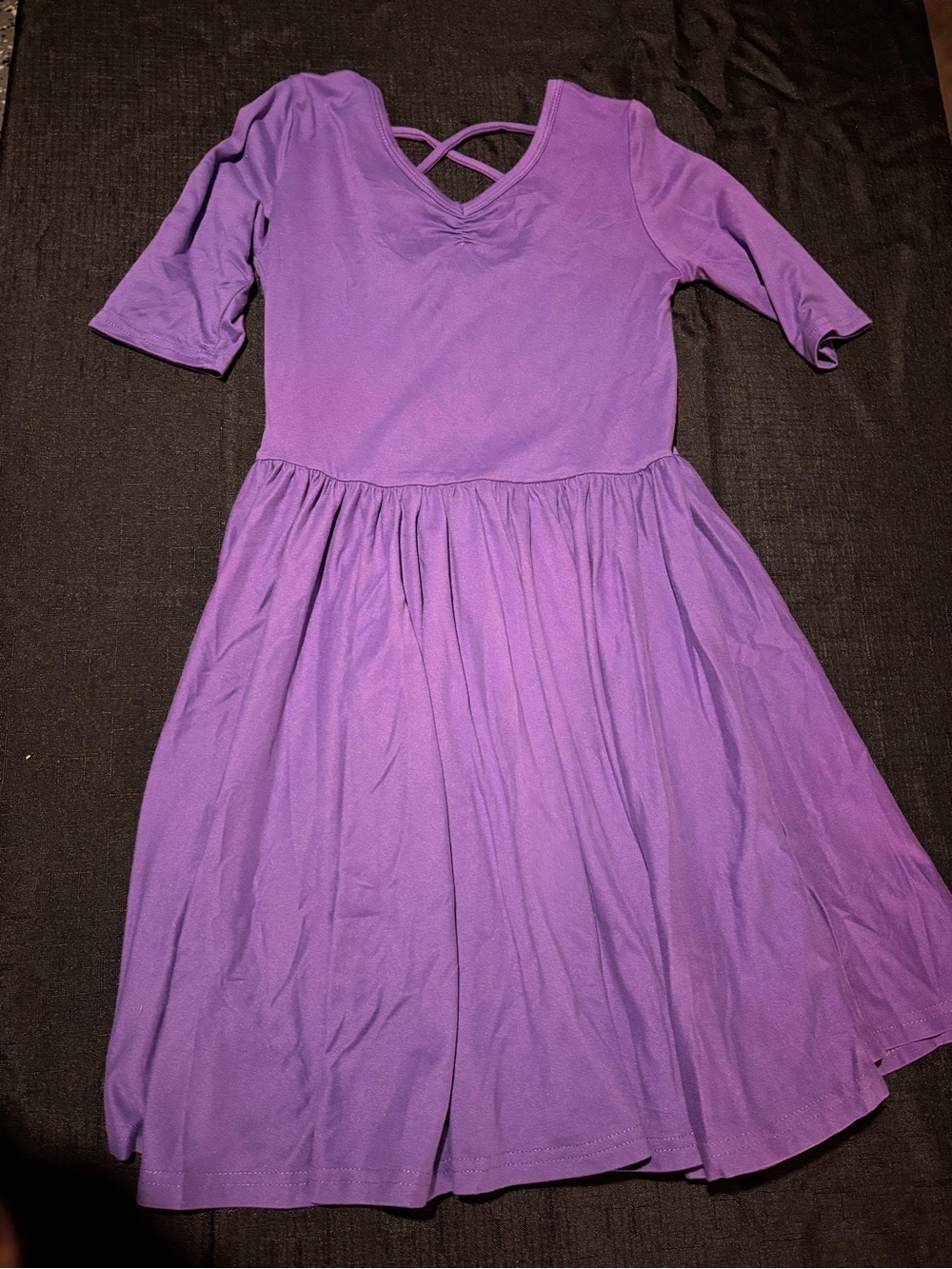 Dot Dot Smile Purple Skater Dress with Crisscross Back